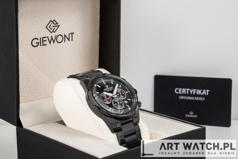 Zegarek Męski Giewont Chronograph Sapphire Czarny GW9140-B2