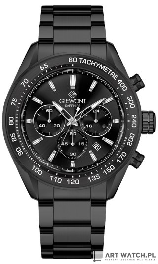 Zegarek Męski Giewont Chronograph Sapphire Czarny GW9580-B2