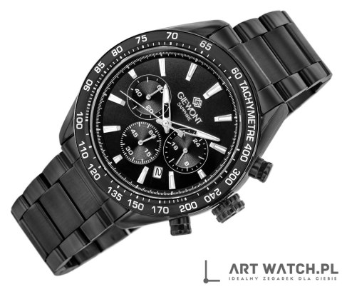 Zegarek Męski Giewont Chronograph Sapphire Czarny GW9580-B2