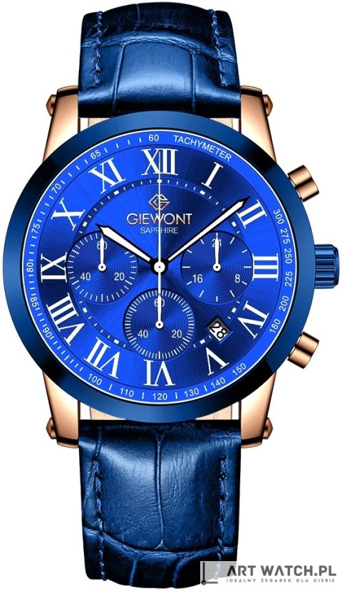 Zegarek Męski Giewont Chronograph Sapphire Miedziano Niebieski GW6260-A5