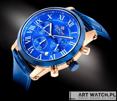Zegarek Męski Giewont Chronograph Sapphire Miedziano Niebieski GW6260-A5