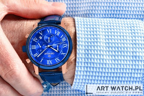 Zegarek Męski Giewont Chronograph Sapphire Miedziano Niebieski GW6260-A5