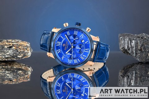 Zegarek Męski Giewont Chronograph Sapphire Miedziano Niebieski GW6260-A5