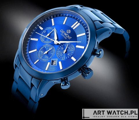 Zegarek Męski Giewont Chronograph Sapphire Niebieski GW8510-B4