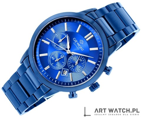 Zegarek Męski Giewont Chronograph Sapphire Niebieski GW8510-B4
