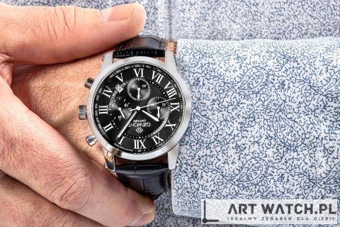 Zegarek Męski Giewont Chronograph Sapphire Srebrno Czarny GW6260-A2