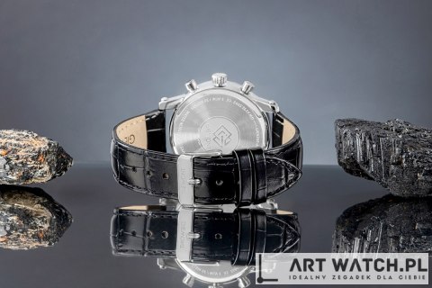 Zegarek Męski Giewont Chronograph Sapphire Srebrno Czarny GW6260-A2