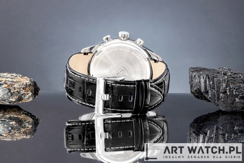 Zegarek Męski Giewont Chronograph Sapphire Srebrno Czarny GW7650-A2