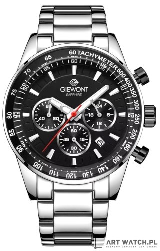 Zegarek Męski Giewont Chronograph Sapphire Srebrno Czarny GW9140-B1