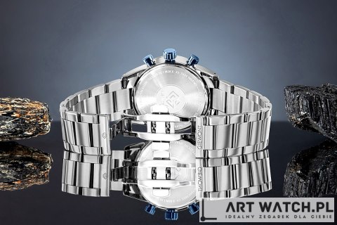 Zegarek Męski Giewont Chronograph Sapphire Srebrno Czarny GW9140-B1