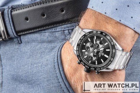 Zegarek Męski Giewont Chronograph Sapphire Srebrno Czarny GW9580-B1