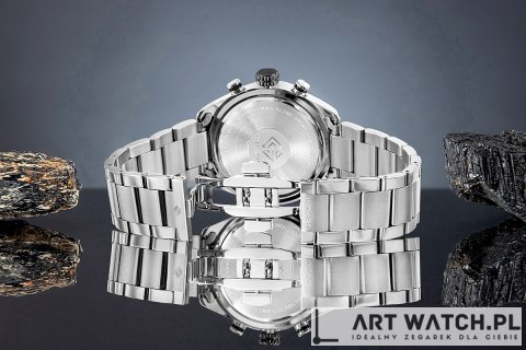 Zegarek Męski Giewont Chronograph Sapphire Srebrno Czarny GW9580-B1