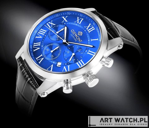 Zegarek Męski Giewont Chronograph Sapphire Srebrno Niebieski GW6260-A4