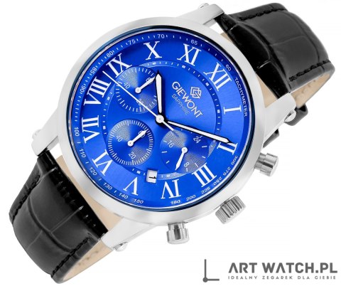 Zegarek Męski Giewont Chronograph Sapphire Srebrno Niebieski GW6260-A4