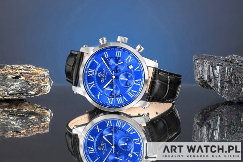 Zegarek Męski Giewont Chronograph Sapphire Srebrno Niebieski GW6260-A4