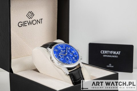 Zegarek Męski Giewont Chronograph Sapphire Srebrno Niebieski GW6260-A4