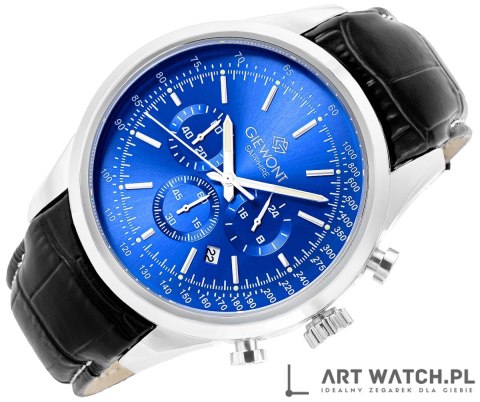 Zegarek Męski Giewont Chronograph Sapphire Srebrno Niebieski GW7650-A3