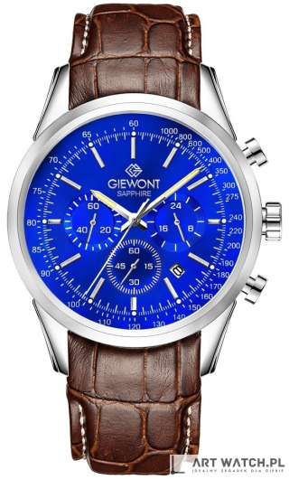 Zegarek Męski Giewont Chronograph Sapphire Srebrno Niebieski GW7650-A5