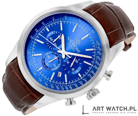 Zegarek Męski Giewont Chronograph Sapphire Srebrno Niebieski GW7650-A5
