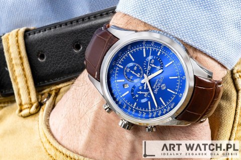 Zegarek Męski Giewont Chronograph Sapphire Srebrno Niebieski GW7650-A5