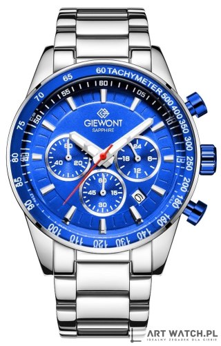 Zegarek Męski Giewont Chronograph Sapphire Srebrno Niebieski GW9140-B3