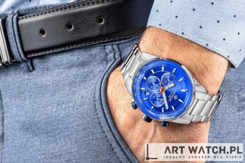 Zegarek Męski Giewont Chronograph Sapphire Srebrno Niebieski GW9140-B3