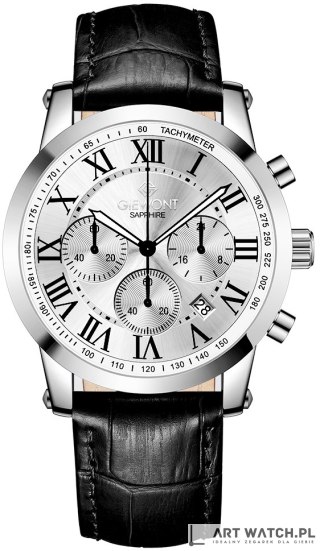 Zegarek Męski Giewont Chronograph Sapphire Srebrny GW6260-A1