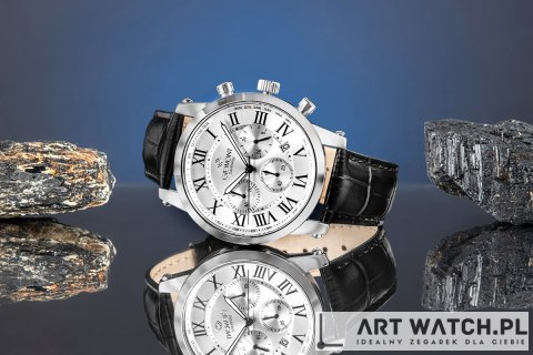 Zegarek Męski Giewont Chronograph Sapphire Srebrny GW6260-A1