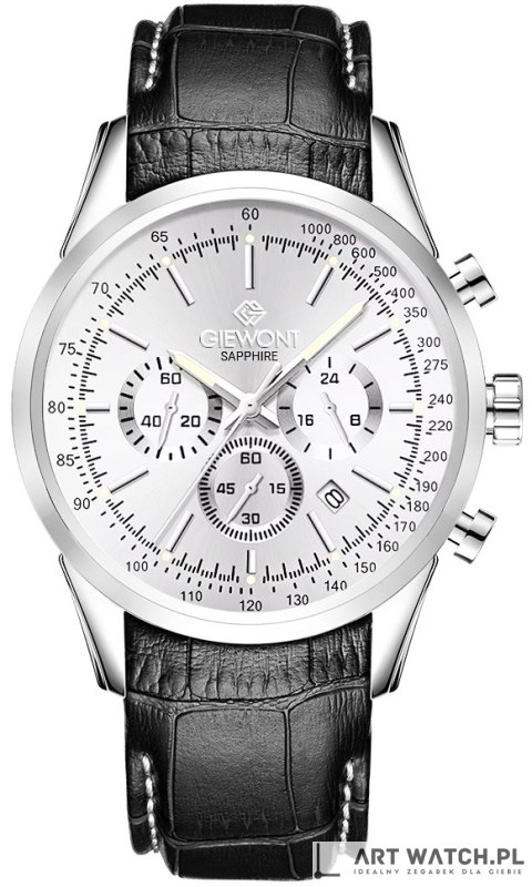 Zegarek Męski Giewont Chronograph Sapphire Srebrny GW7650-A1