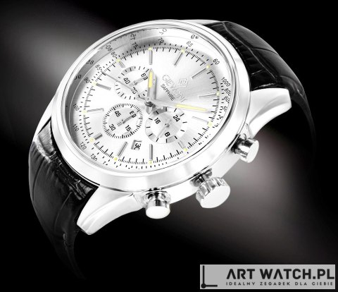 Zegarek Męski Giewont Chronograph Sapphire Srebrny GW7650-A1