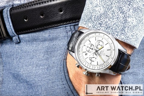 Zegarek Męski Giewont Chronograph Sapphire Srebrny GW7650-A1