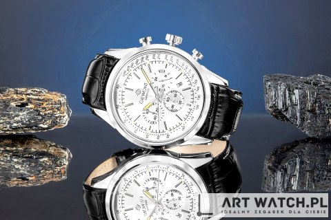 Zegarek Męski Giewont Chronograph Sapphire Srebrny GW7650-A1