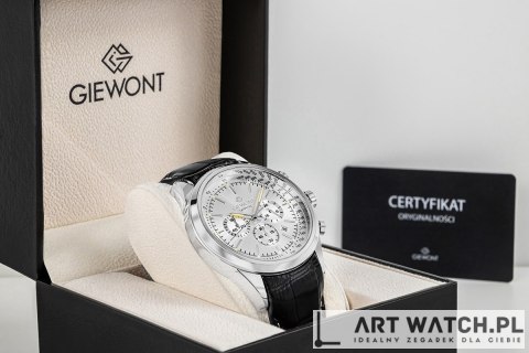 Zegarek Męski Giewont Chronograph Sapphire Srebrny GW7650-A1