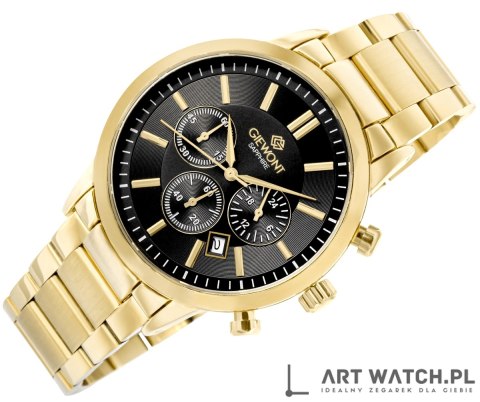 Zegarek Męski Giewont Chronograph Sapphire Złoto Czarny GW8510-B5
