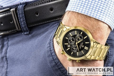 Zegarek Męski Giewont Chronograph Sapphire Złoto Czarny GW8510-B5