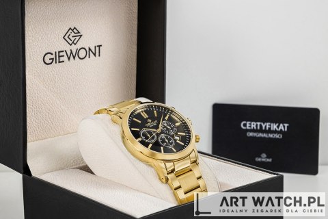Zegarek Męski Giewont Chronograph Sapphire Złoto Czarny GW8510-B5