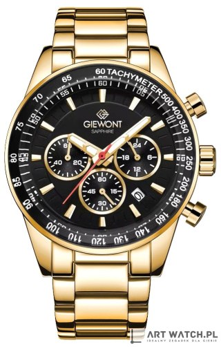 Zegarek Męski Giewont Chronograph Sapphire Złoto Czarny GW9140-B4