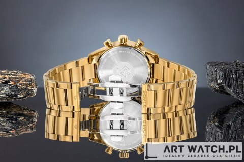 Zegarek Męski Giewont Chronograph Sapphire Złoto Czarny GW9140-B4