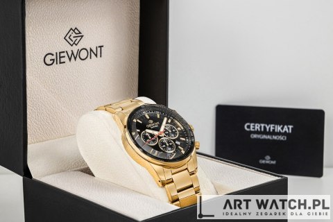 Zegarek Męski Giewont Chronograph Sapphire Złoto Czarny GW9140-B4