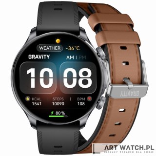 Smartwatch Gravity Czarny 2 Paski GT35-1