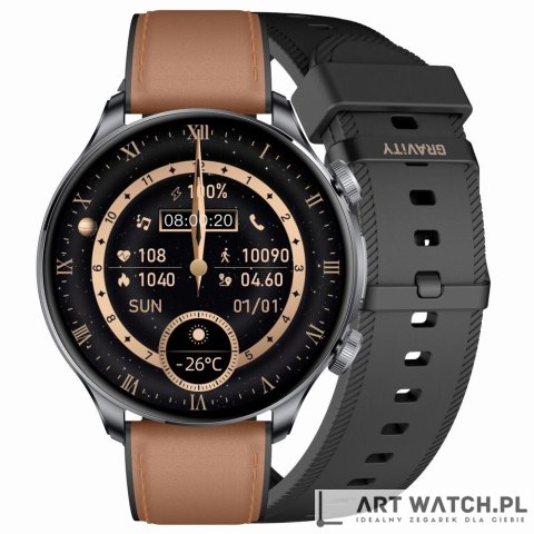 Smartwatch Gravity Czarny 2 Paski GT35-1