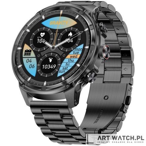 Smartwatch Gravity Czarny Pasek + Bransoleta GT41-1