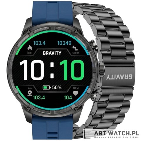 Smartwatch Gravity Czarny Pasek + Bransoleta GT41-2