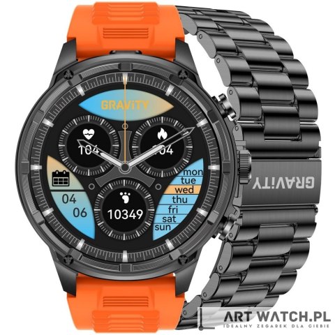 Smartwatch Gravity Czarny Pasek + Bransoleta GT41-4