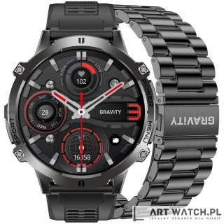 Smartwatch Gravity Czarny Pasek + Bransoleta GT42-1