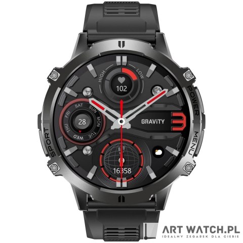 Smartwatch Gravity Czarny Pasek + Bransoleta GT42-1
