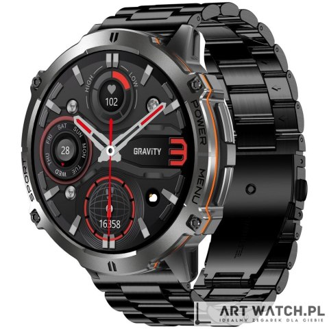 Smartwatch Gravity Czarny Pasek + Bransoleta GT42-1