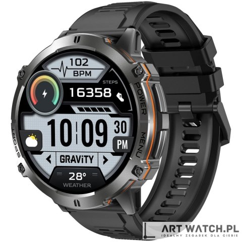 Smartwatch Gravity Czarny Pasek + Bransoleta GT42-1