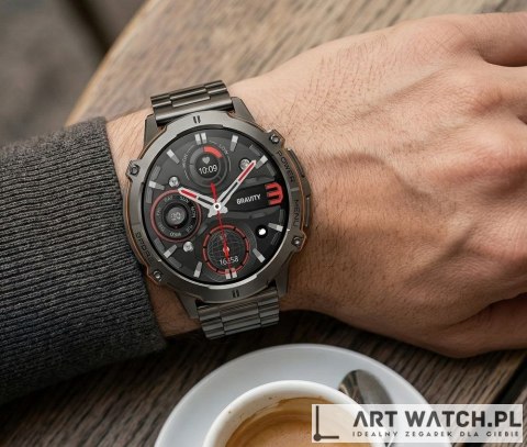 Smartwatch Gravity Czarny Pasek + Bransoleta GT42-2