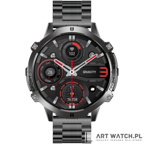 Smartwatch Gravity Czarny Pasek + Bransoleta GT42-5